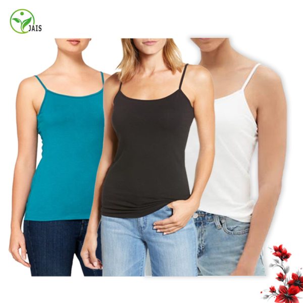 3 pcs Ladies Basic Camisole V-Neck Cotton Tank Top Set ( Black ...