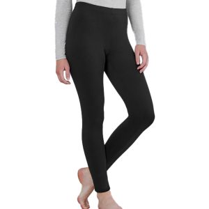 Ladies Fleece Lined Warm Cotton Leggings Black color