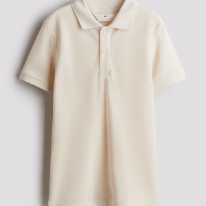 Slim Fit Polo Shirt white Beige, Solid-color