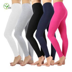 Pack of (6 pcs 6 size)  Women Basic Solid 6 Color Cotton Full Length Leggings
