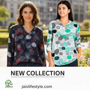 Ladies ¾ Sleeve Soft Print Casual Top