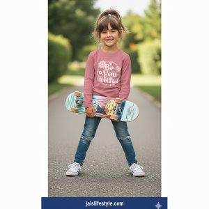 1 pcs Girls Round Neck Cotton Full Sleeve T-shirt