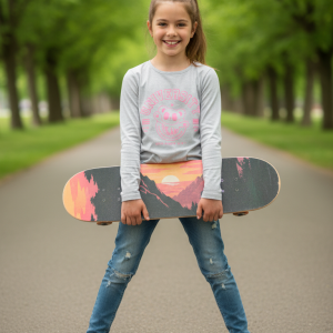 1 pcs Girls Round Neck Cotton Full Sleeve T-shirt