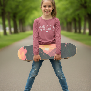 1 pcs Girls Round Neck Cotton Full Sleeve T-shirt