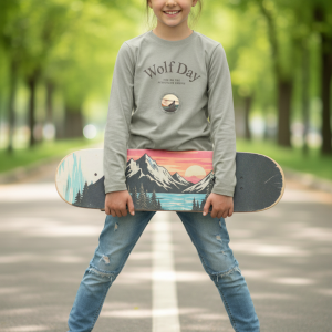 1 pcs Girls Round Neck Cotton Full Sleeve T-shirt