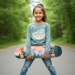 1 pcs Girls Round Neck Cotton Full Sleeve T-shirt