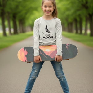 1 pcs Girls Round Neck Cotton Full Sleeve T-shirt