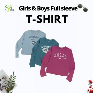 2 pcs Girls / Boys Round Neck Cotton Full Sleeve T-shirt