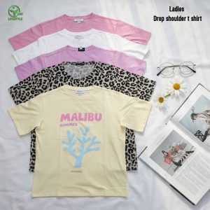 Pack of 5 Pcs  Ladies Drop shoulder t shirt (ফ্রি ডেলিভারি)