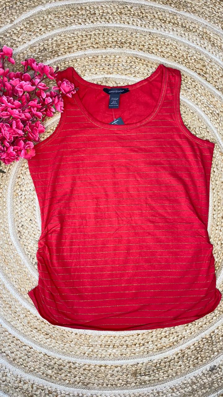 1 pcs Women's Neck Summer Cotton Vest / Round Neck striped Tank Top - Image 2